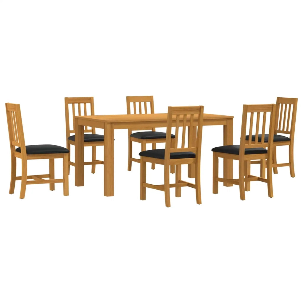 Set da pranzo 7 pz Nero Legno di Quercia Massello 3430367
