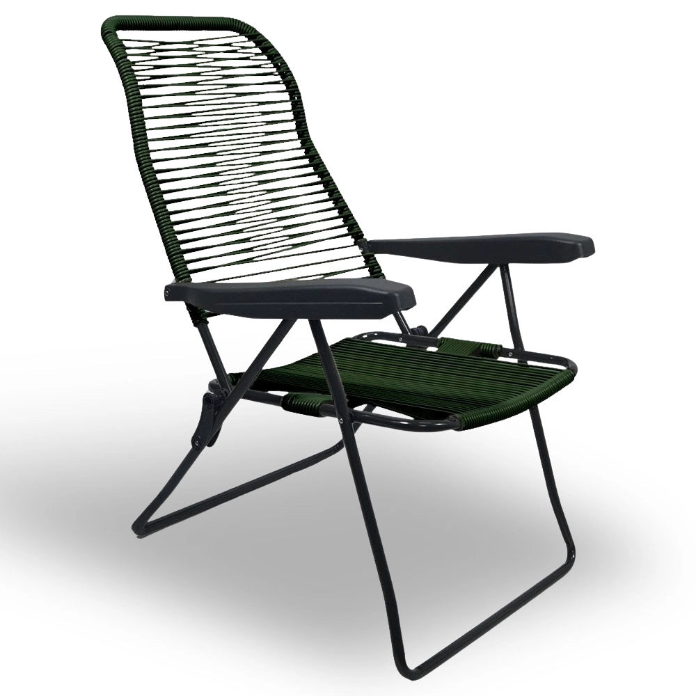 Sedia sdraio Lipari cordonata reclinabile in pvc color verde