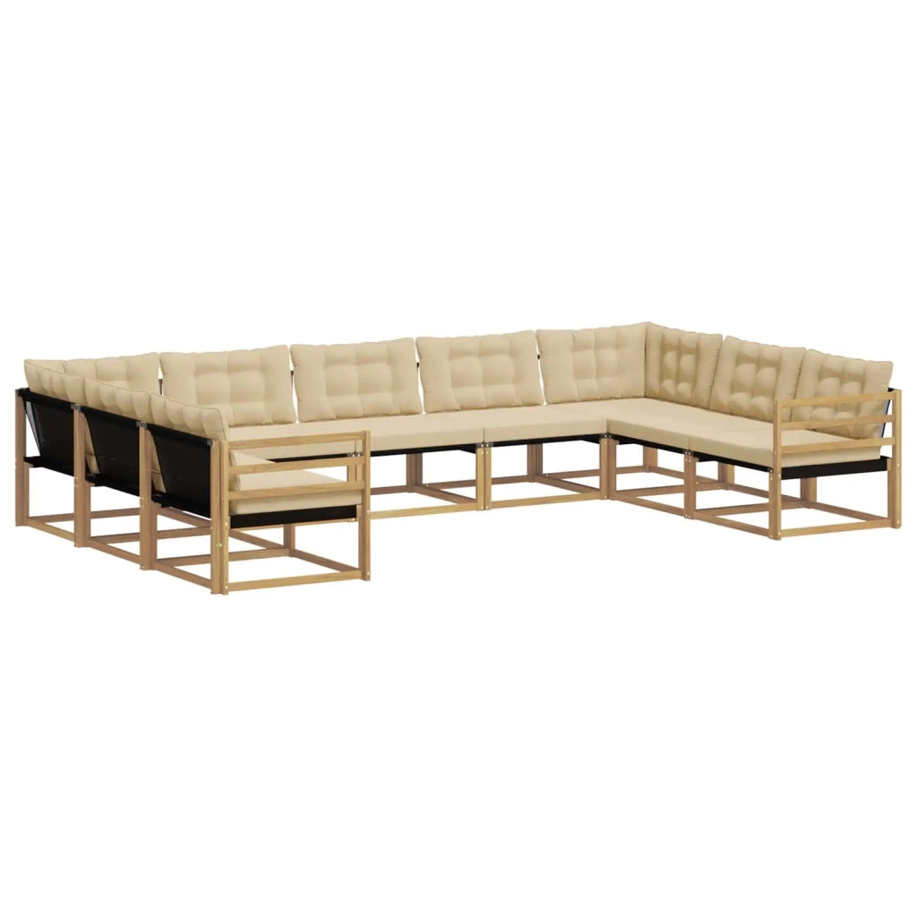 Set di divani da esterno 9 pz Bianco e Beige 3389059