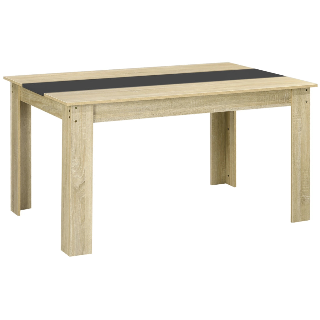 Tavolo da pranzo allungabile in legno effetto naturale e nero ¨C zephmum ¨C 140x90x75 cm