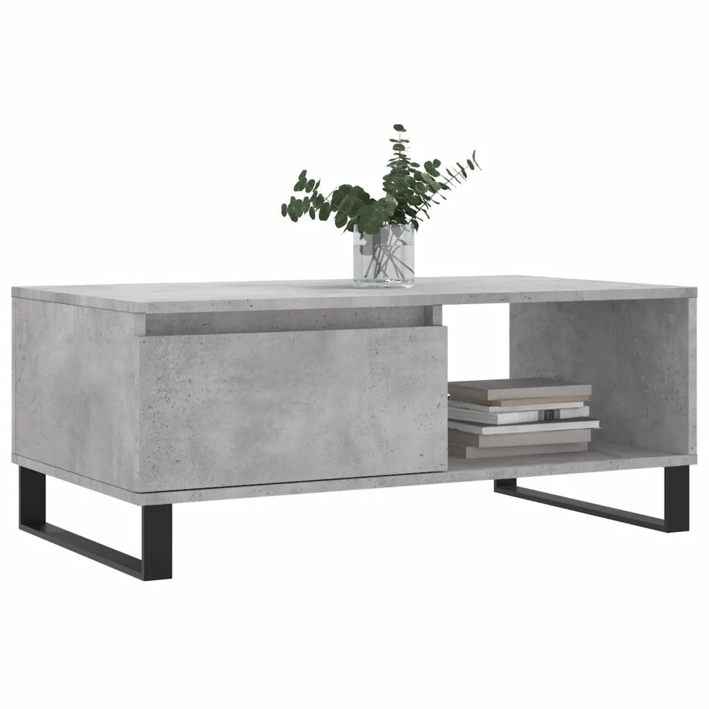 Tavolino salotto | Tavolino da caff¨¨ | Tavolino da Soggiorno Grigio Cemento 90x50x36,5 cm Legno Multistrato