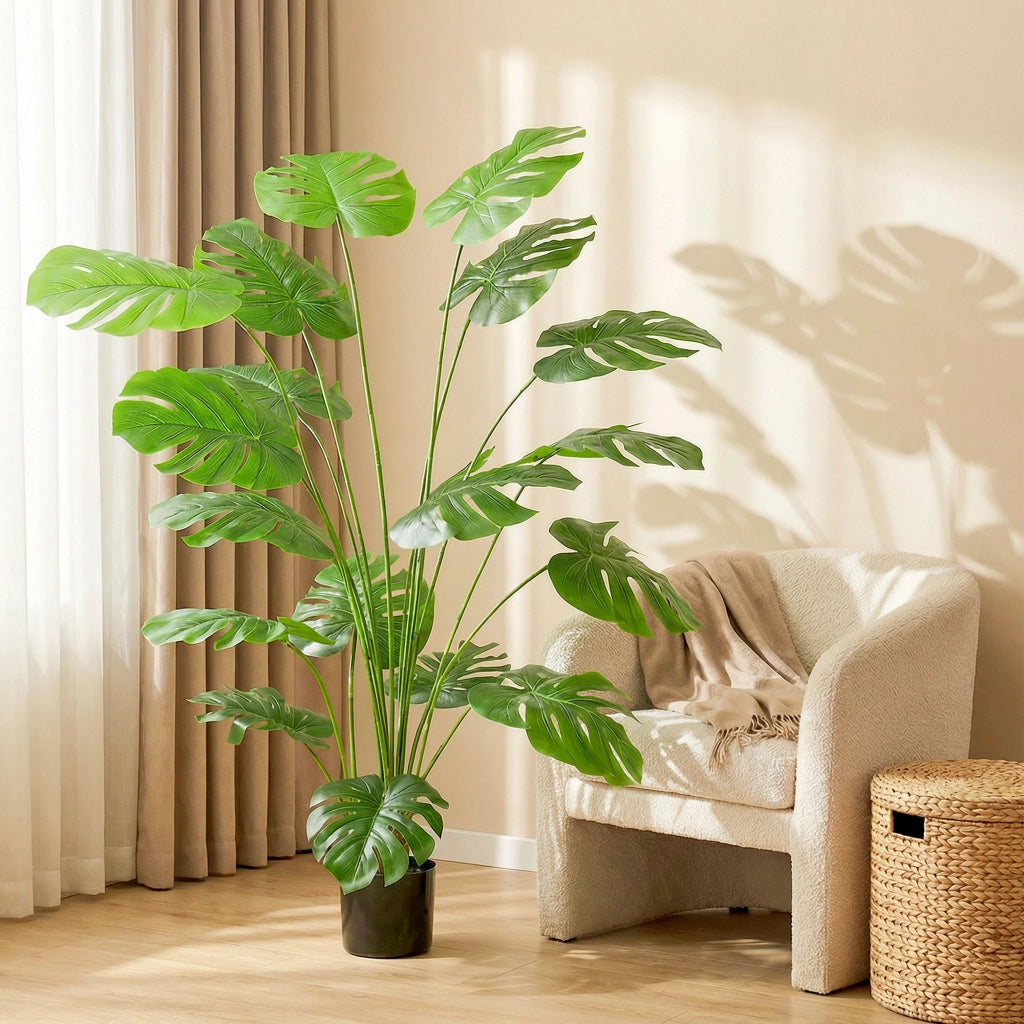Pianta artificiale Monstera Deliciosa con vaso ¨C Minimal ¨C verde, altezza 150 cm