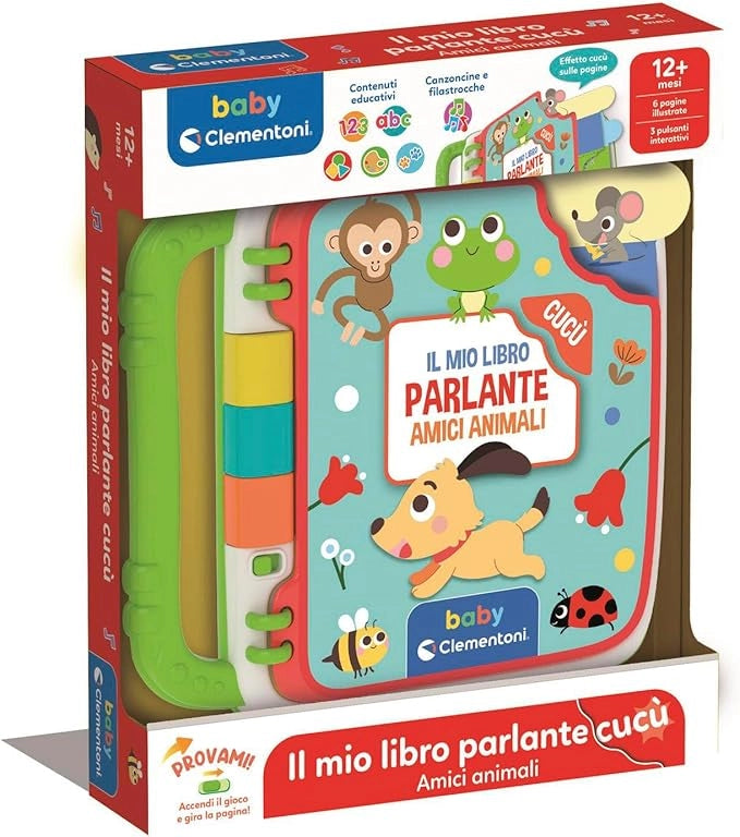 Libro Parlante Amici Animali, Gioco Educativo Bambini 12+ Mesi, Centro attivita Prima Infanzia per Imparare Numeri, Colo