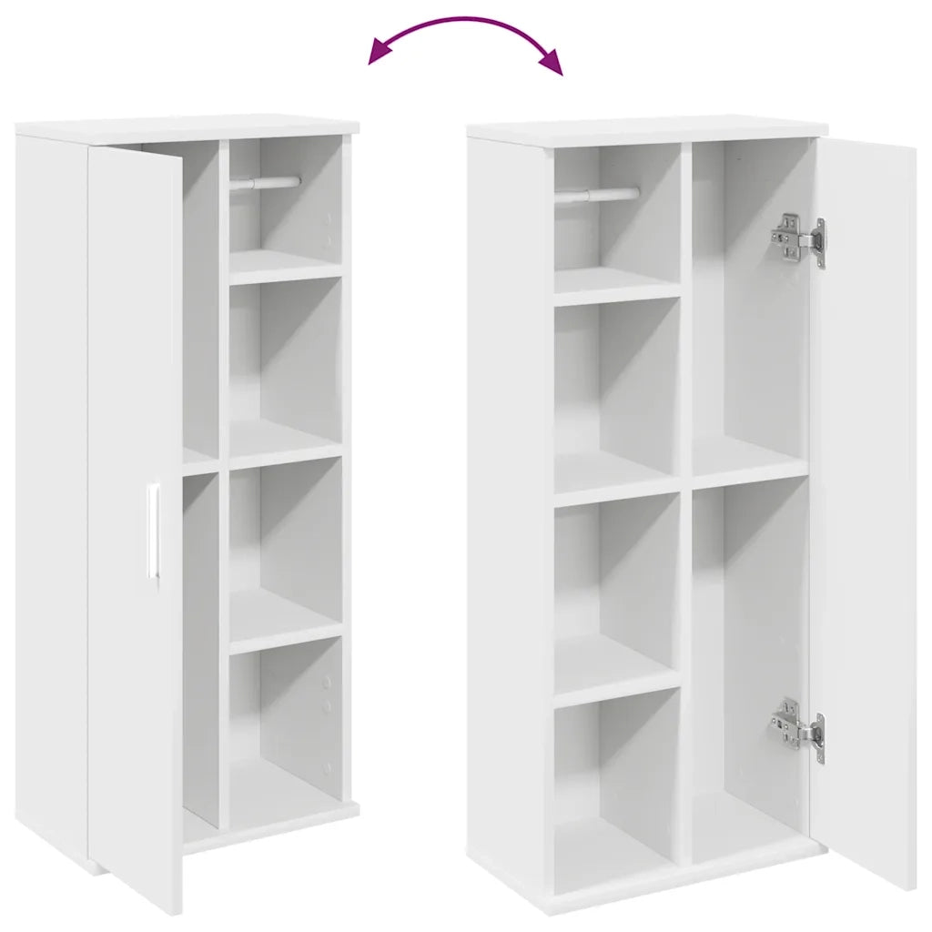 Mobile da Bagno | Armadio da bagno con Portarotolo Bianco 39x22x90 cm