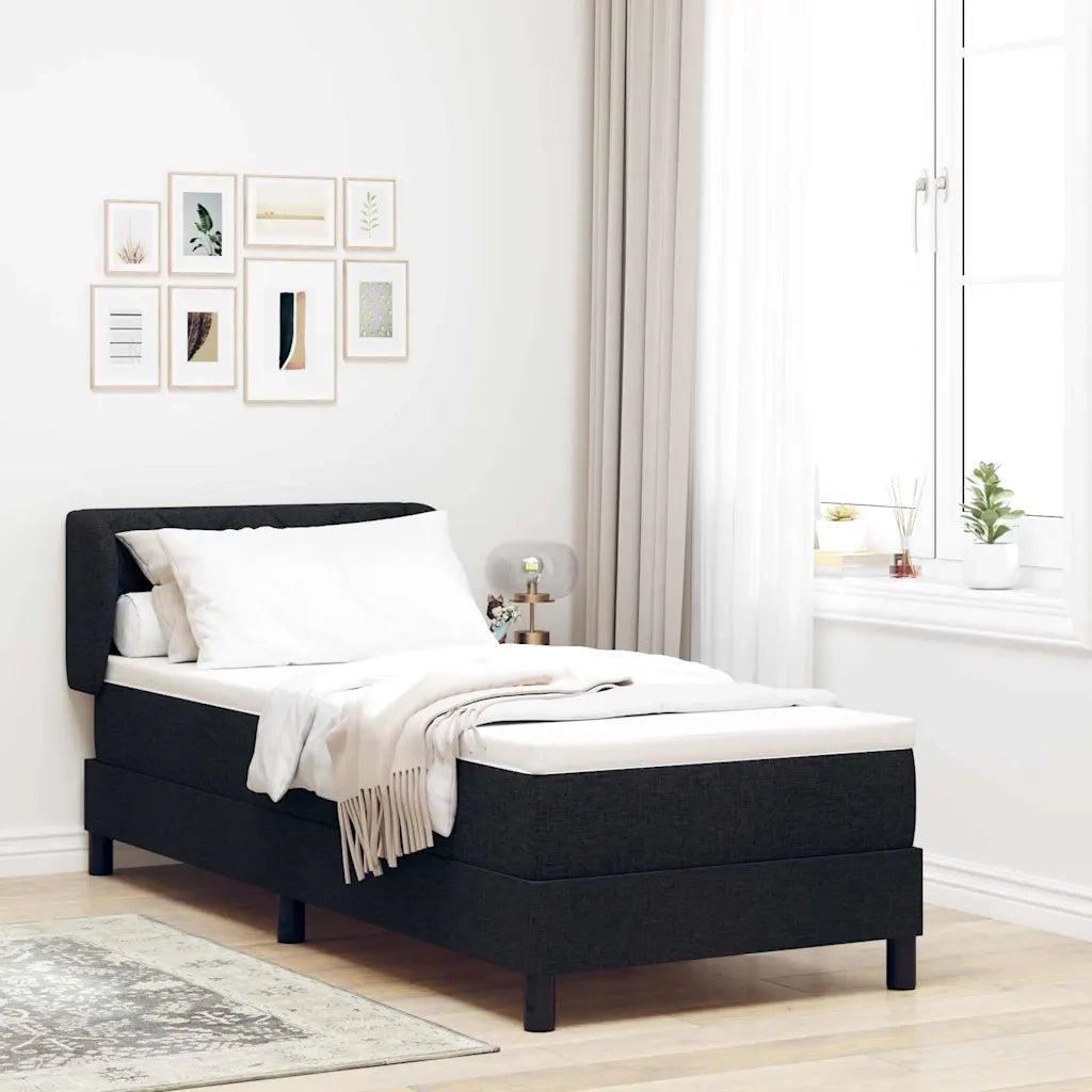 Letto a molle con materasso Nero 80 x 200 cm Tessuto 3340054