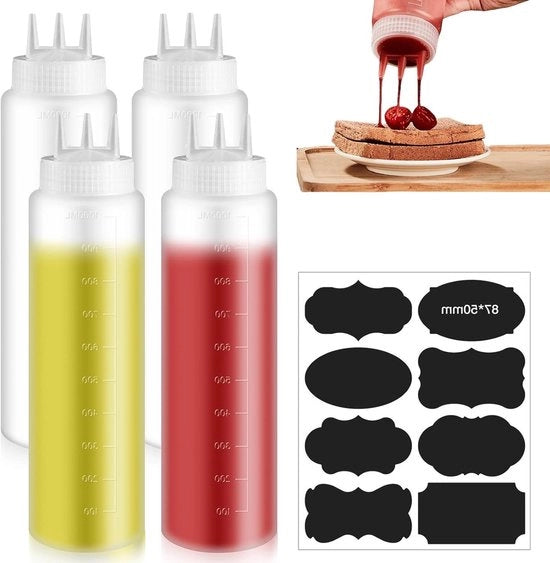 Kit di misura e pennelli a spruzzo 3 in 1 con scala 1000 ml 4 pezzi