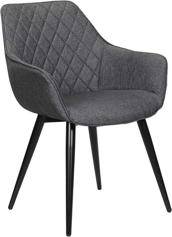 Sedia da Pranzo Ergonomica con Bracciolo - Sedi da Pranzo, Sedie, Sedie da Giardino, Sedie da Relax - Tessuti - Grigio Scuro
