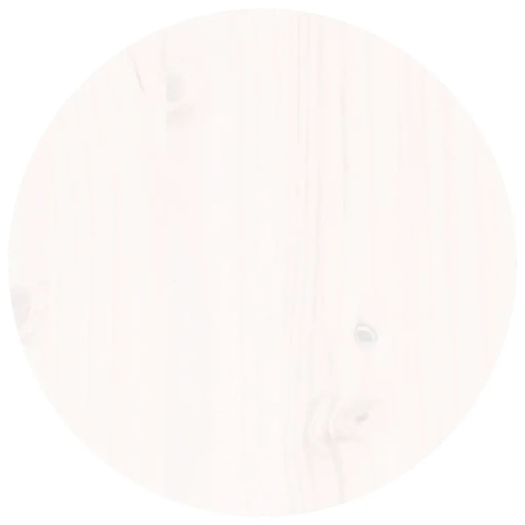 Tavolino da Salotto Bianco Ø 35x35 cm in Legno Massello di Pino 822338