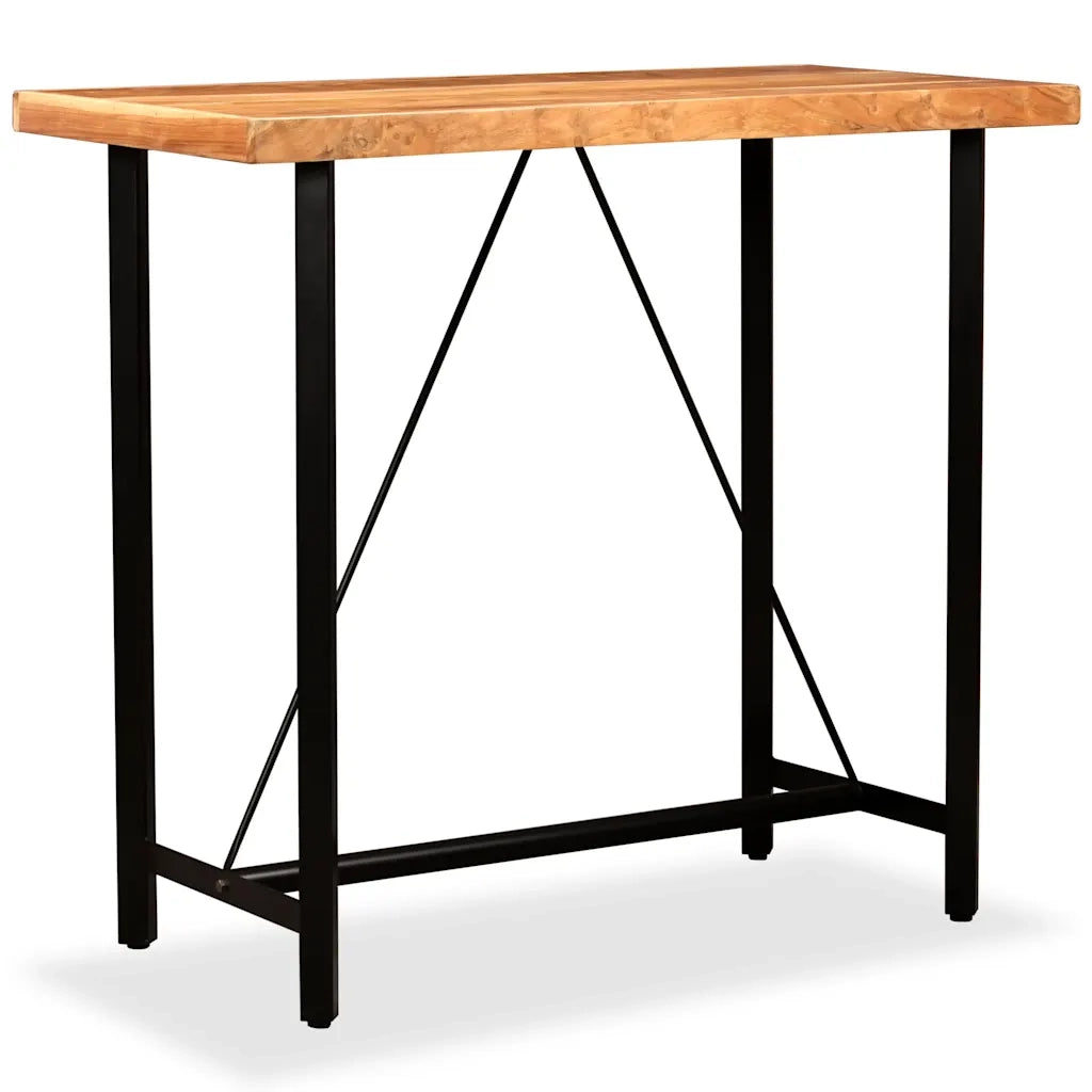 Tavolino da Bar-Tavolino da soggiorno-Tavolo in Legno Massello di Acacia 120x60x107 cm