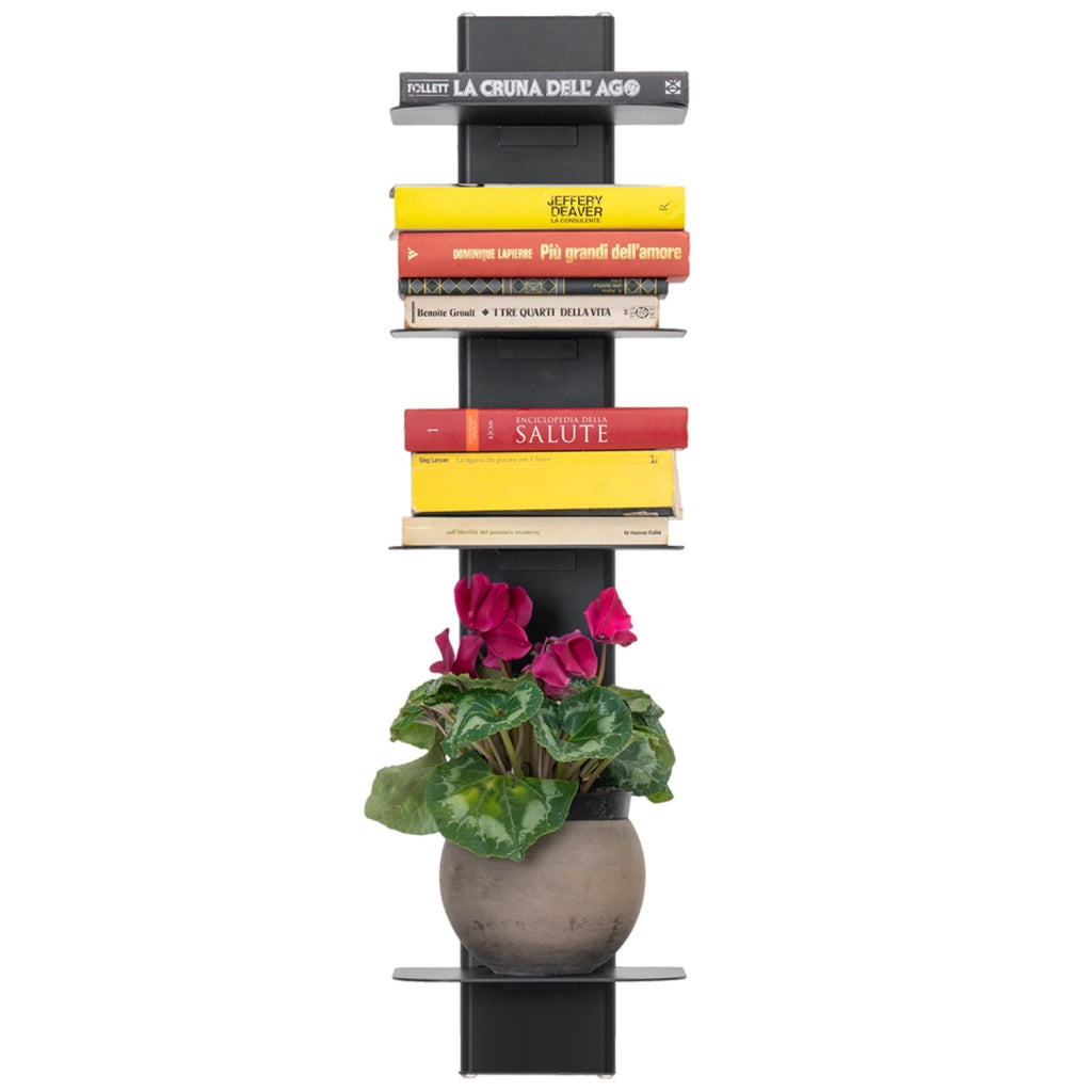 ALUBOX DEMETRA Libreria Da Parete In Alluminio E Lamiera Zincata 83,5X23X21 Cm Libreria Sospesa 6,6 Kg Con 5 Mensole Libri 17x23 Cm Libreria Salvaspazio Con Inserti A L E Attrezzatura COLORE: ANTRACITE