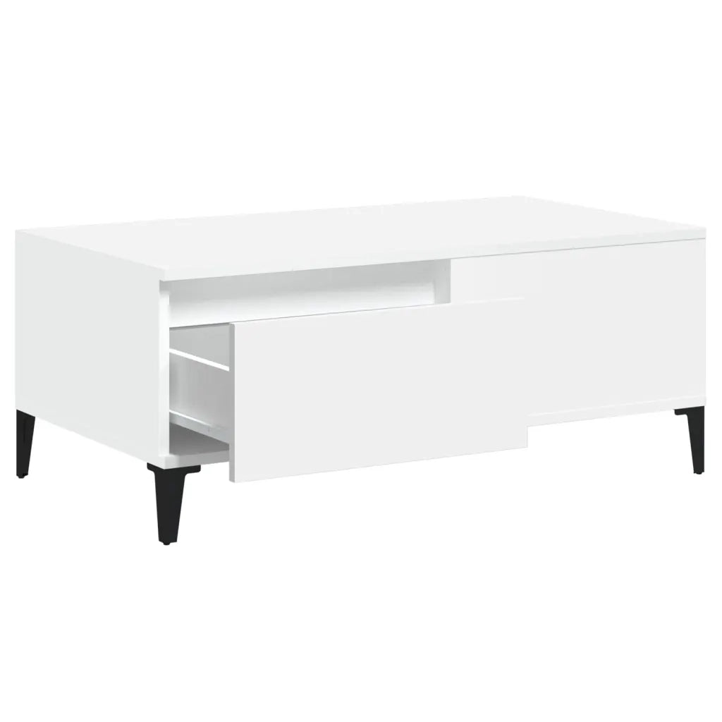 Tavolino da salotto | Tavolino da caff¨¨ | Tavolino da Soggiorno Bianco 90x50x36,5 cm in Legno Multistrato