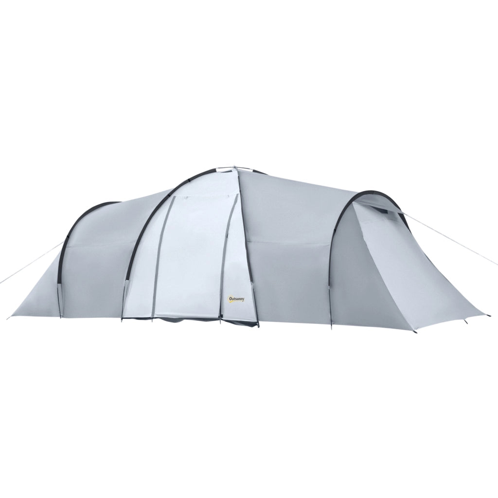 Tenda da Campeggio Impermeabile 5 Posti 2 Camere ¨C zephmum ¨C Grigio 590x245x193 cm