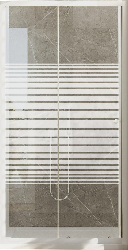 Porta Doccia 120 cm 2 Ante Scorrevoli in Cristallo Serigrafato 4mm H185 Fosterberg Tonder Bianco