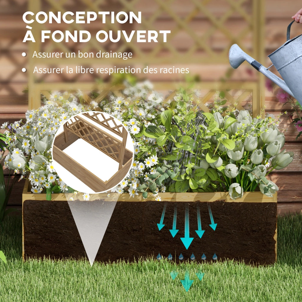 Jardiniere con griglia per piante rampicanti ¨C zephmum ¨C effetto legno naturale