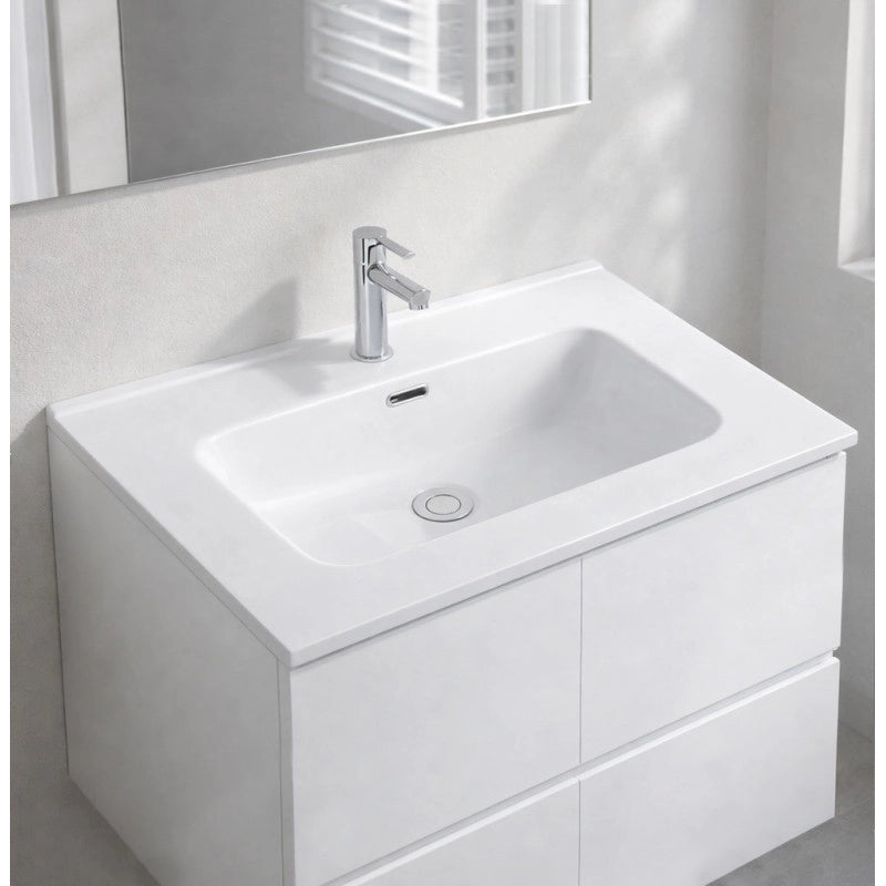 Lavabo consolle da appoggio LAV9070S in ceramica 1 vasca 71x46.5 cm. bianco lucido