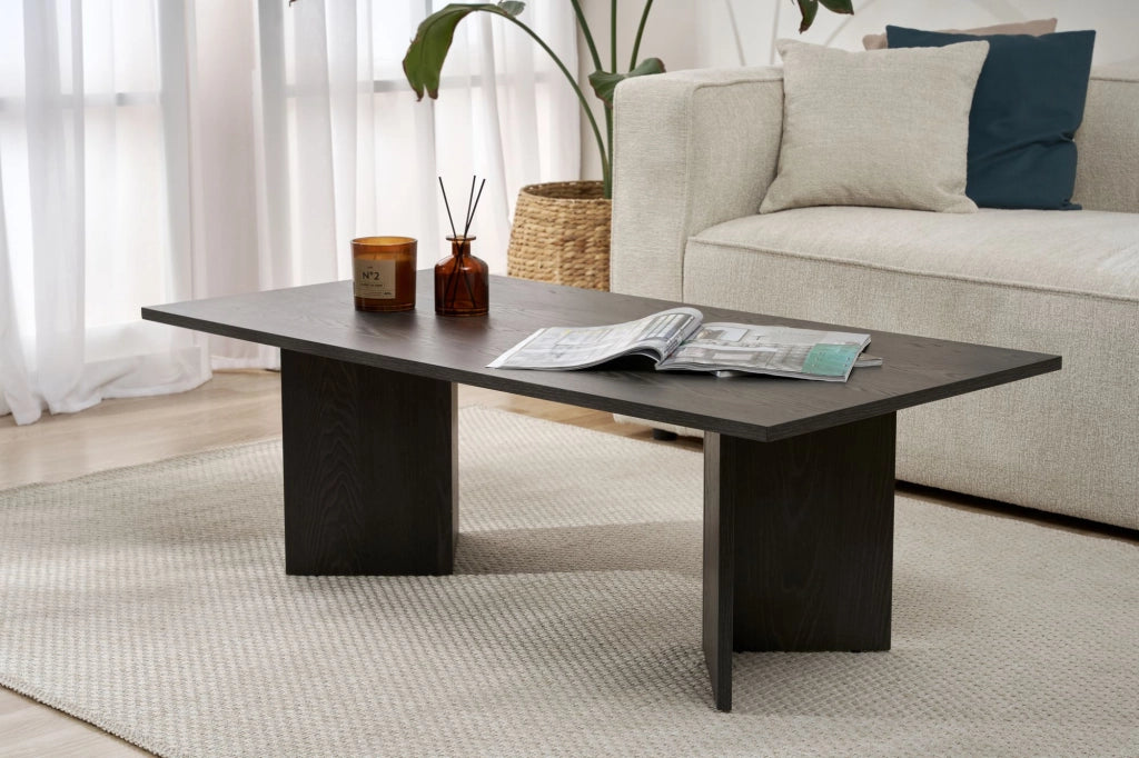 Tavolino da caffè in legno "Sabin" - 60 x 119 x 40 cm - Nero Chiaro