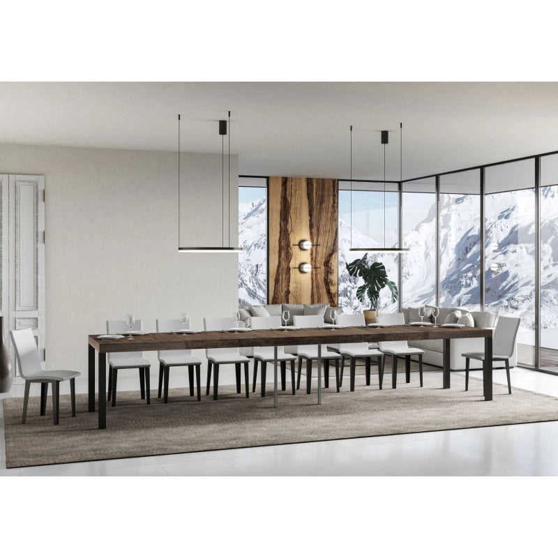 Tavolo allungabile 200/460x90 cm Everyday Premium telaio Antracite - Noce