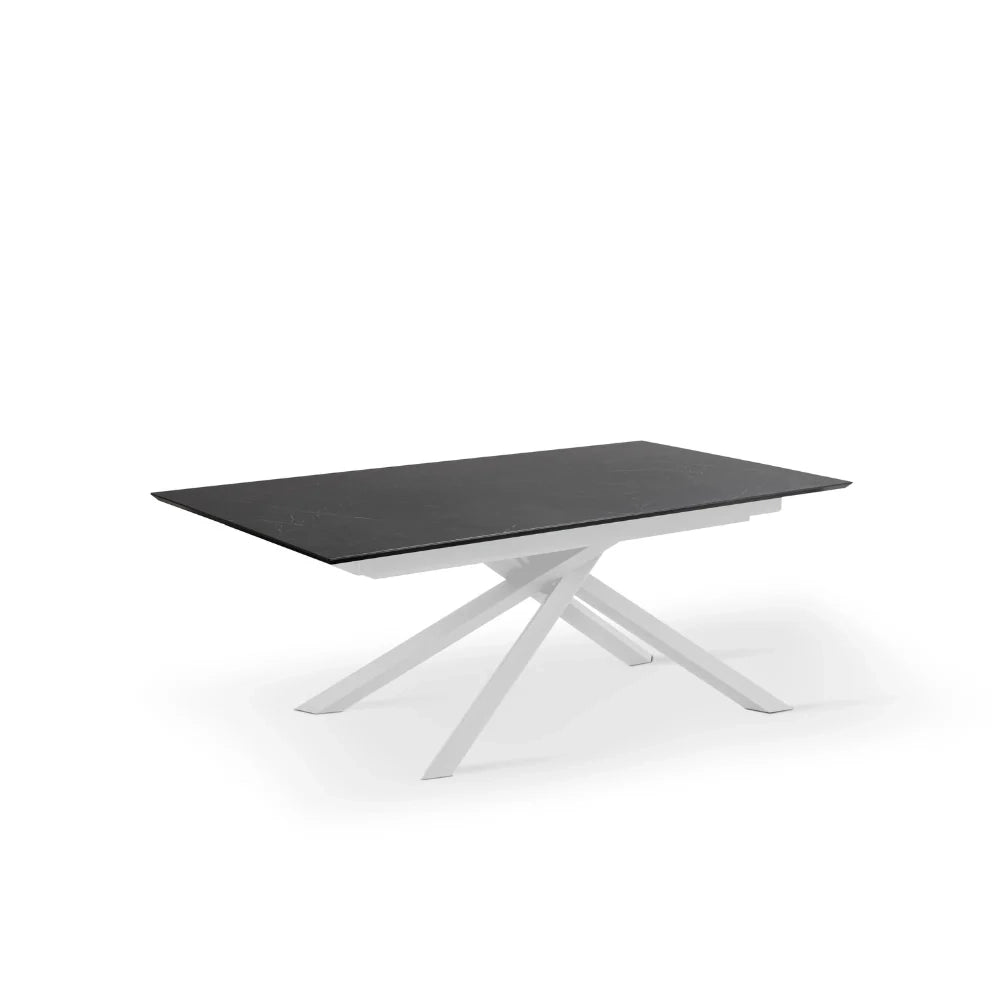 Tavolo da pranzo allungabile in HPL effetto marmo nero Ryder 170-270x90 cm fino a 12 posti Made in Italy | Duzzle