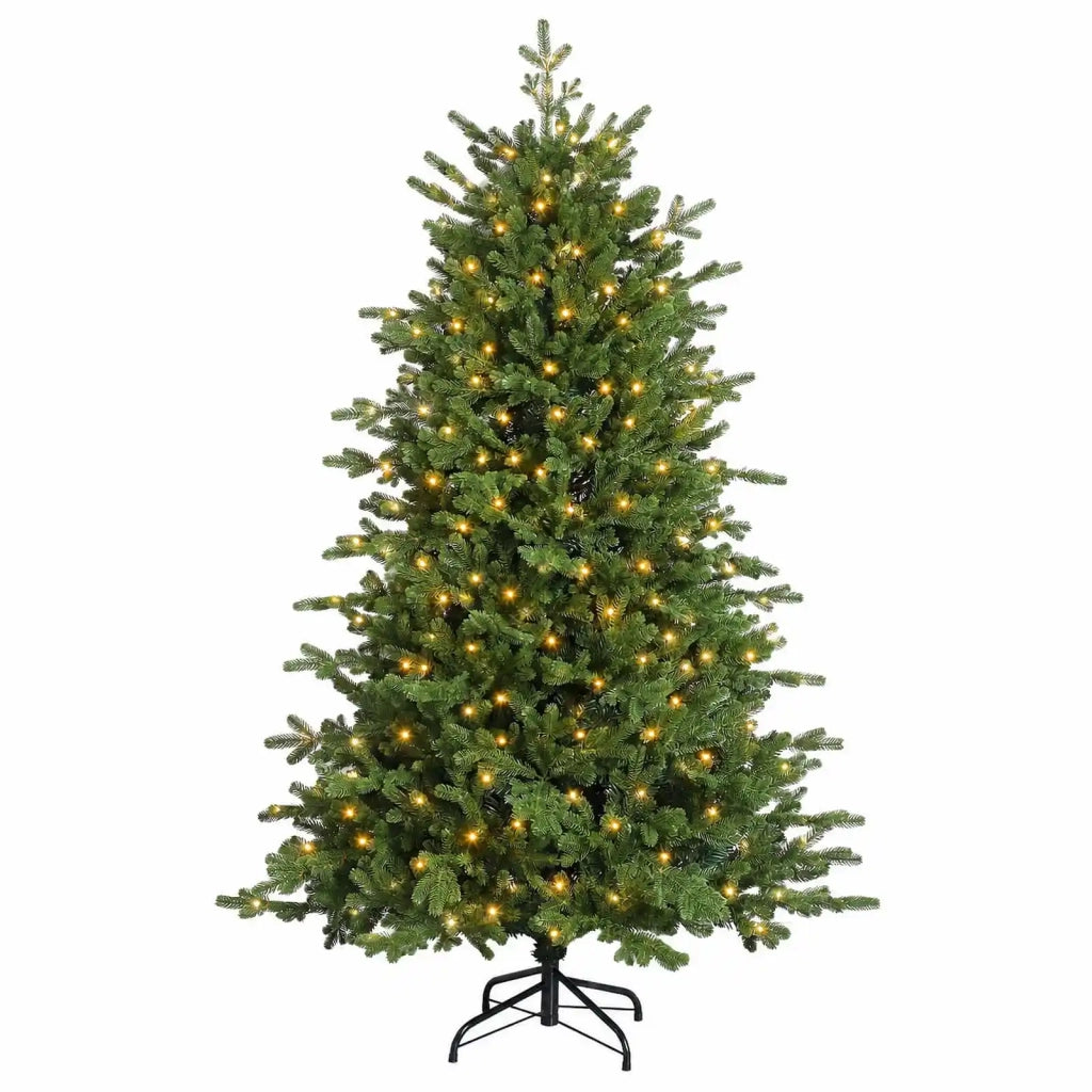 Albero di Natale Artificiale con Rami Pieghevoli 120 cm 150 LED 3465501
