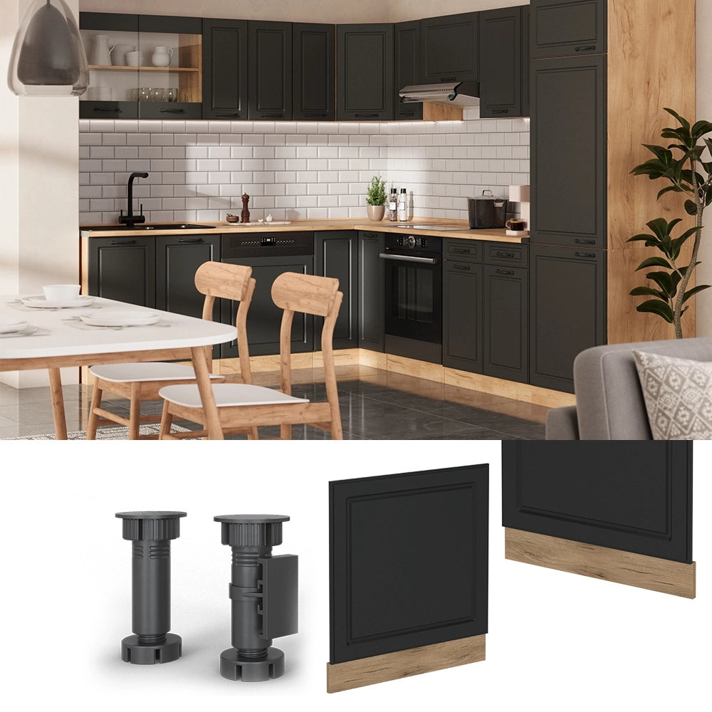 Pannello frontale R-Line Antracite rustico/Rovere dorato 60 cm senza piano di lavoro Vicco