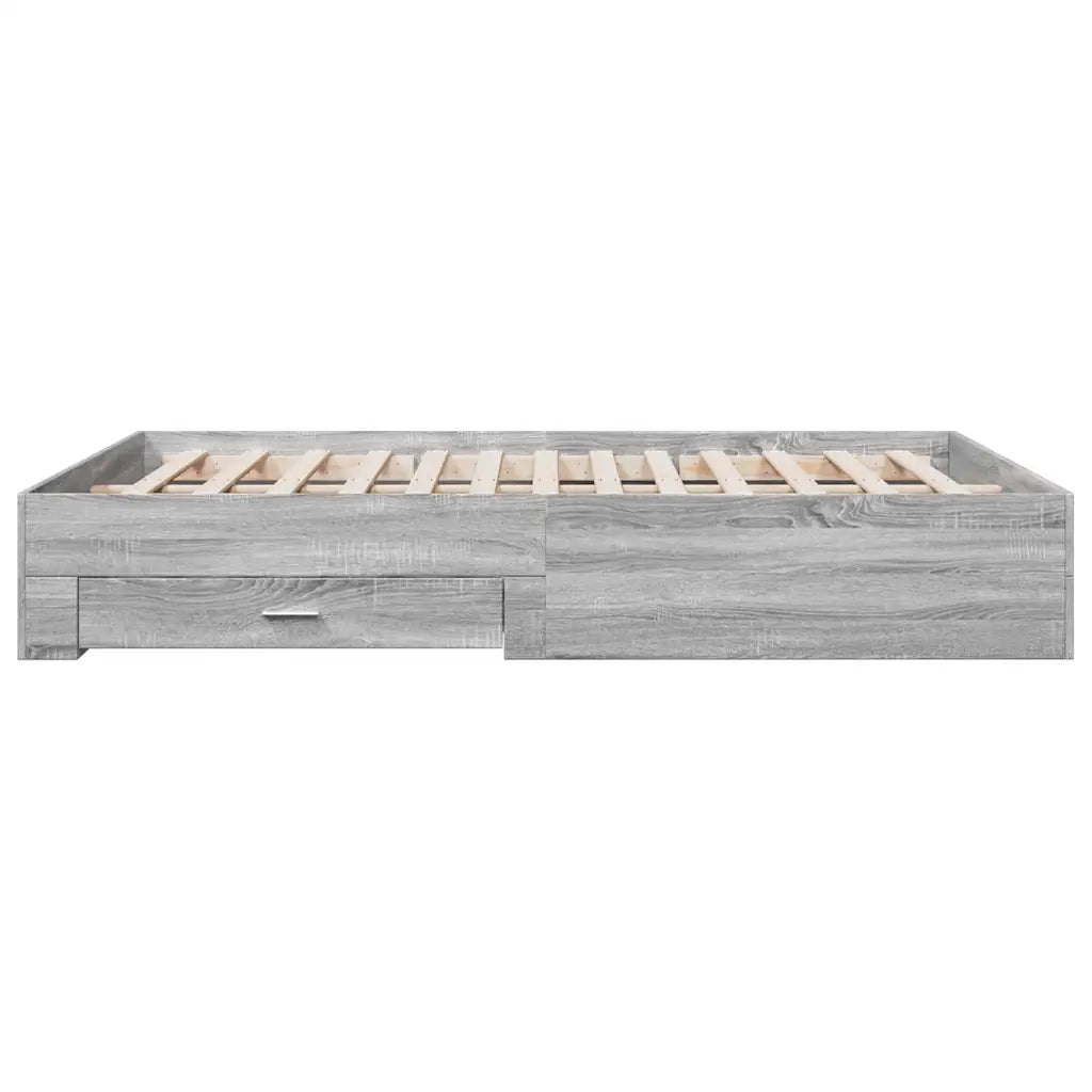 Giroletto Cassetti-Struttura Letto con contenitore Grigio Sonoma 150x200 cm Legno Multistrato 763156