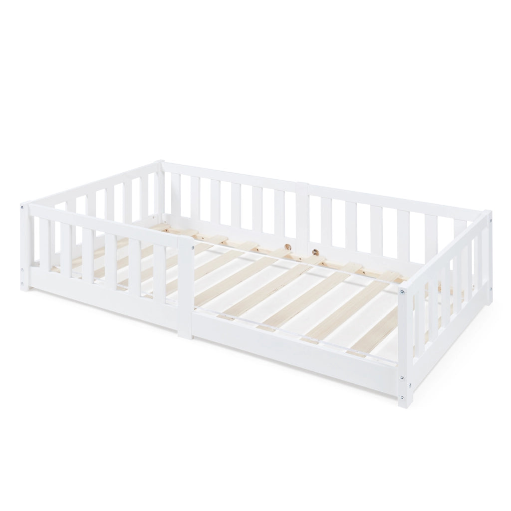 Letto Montessori per Cameretta Tanna in Legno di Pino 80x160 cm - Bianco [en.casa]
