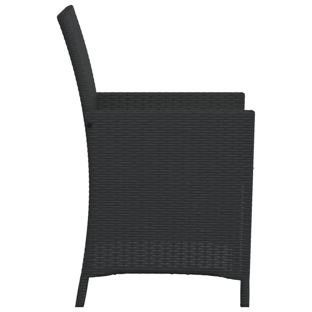 Set da BistrÃ² 3 pz con Cuscini Nero in Polyrattan