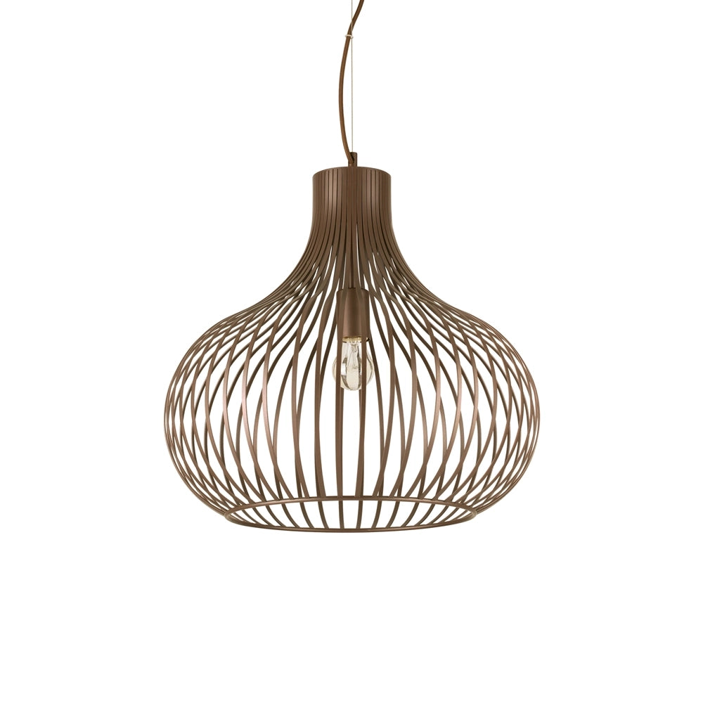 Sospensione Industrial-Minimal Onion Metallo Coffee 1 Luce E27 D47Cm