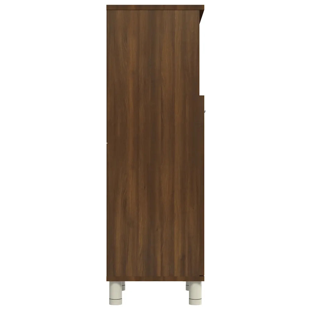 Armadietto Bagno Rovere Marrone 30x30x95cm in Legno Multistrato cod mxl 6979