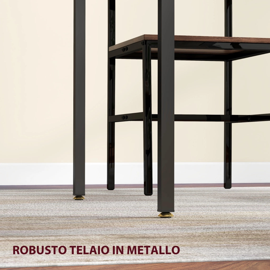 Tavolo da pranzo a ribalta ¨C zephmum ¨C legno e metallo, marrone, 120x79x79 cm