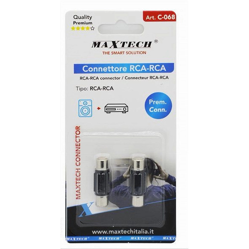 Trade Shop - Connettore Adattatore Audio Video Accoppiatore Rca Femmina A Rca Femmina C-068 -