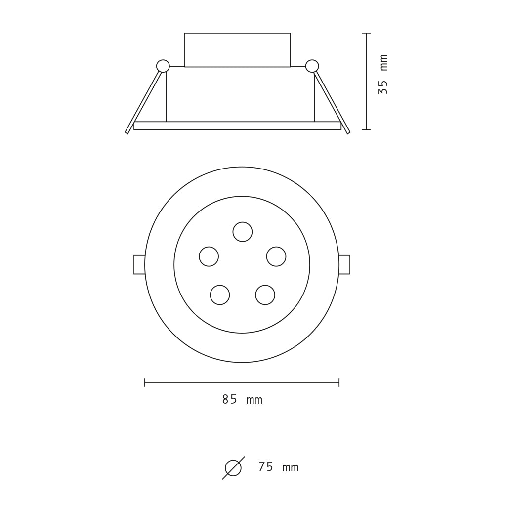Faretto da incasso led orientabile con vetro opacizzato 5w 3000K luce calda