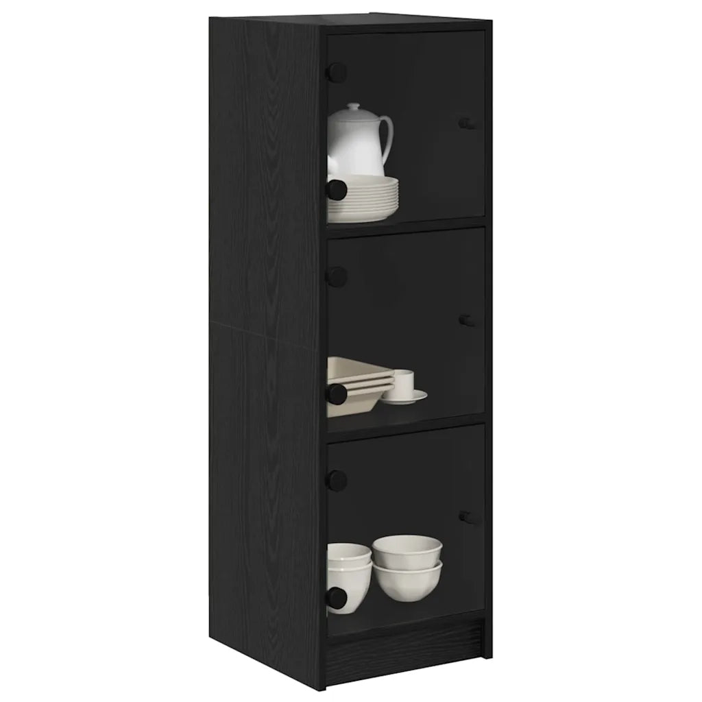 Credenza-Buffet-Armadio da cucina Rovere Nero 35 x 37 x 109 cm Legno multistrato