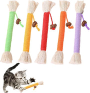 Set di 5 giocattoli biologici per gatti - Puramente naturali - Pulizia dentale - Per gatti da appartamento (15cm)