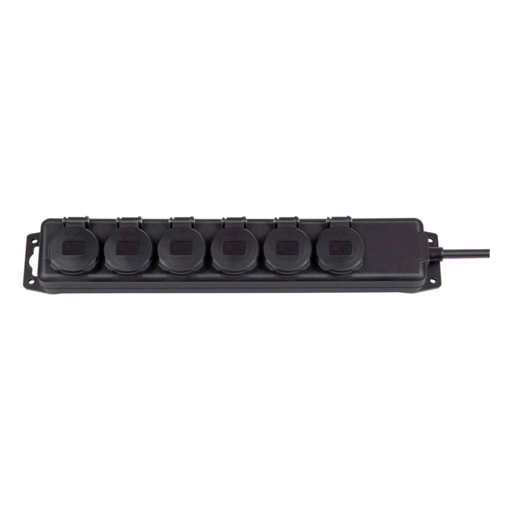 Presa multipla con 6 prese tipo F 2m IP44 Nero Brennenstuhl