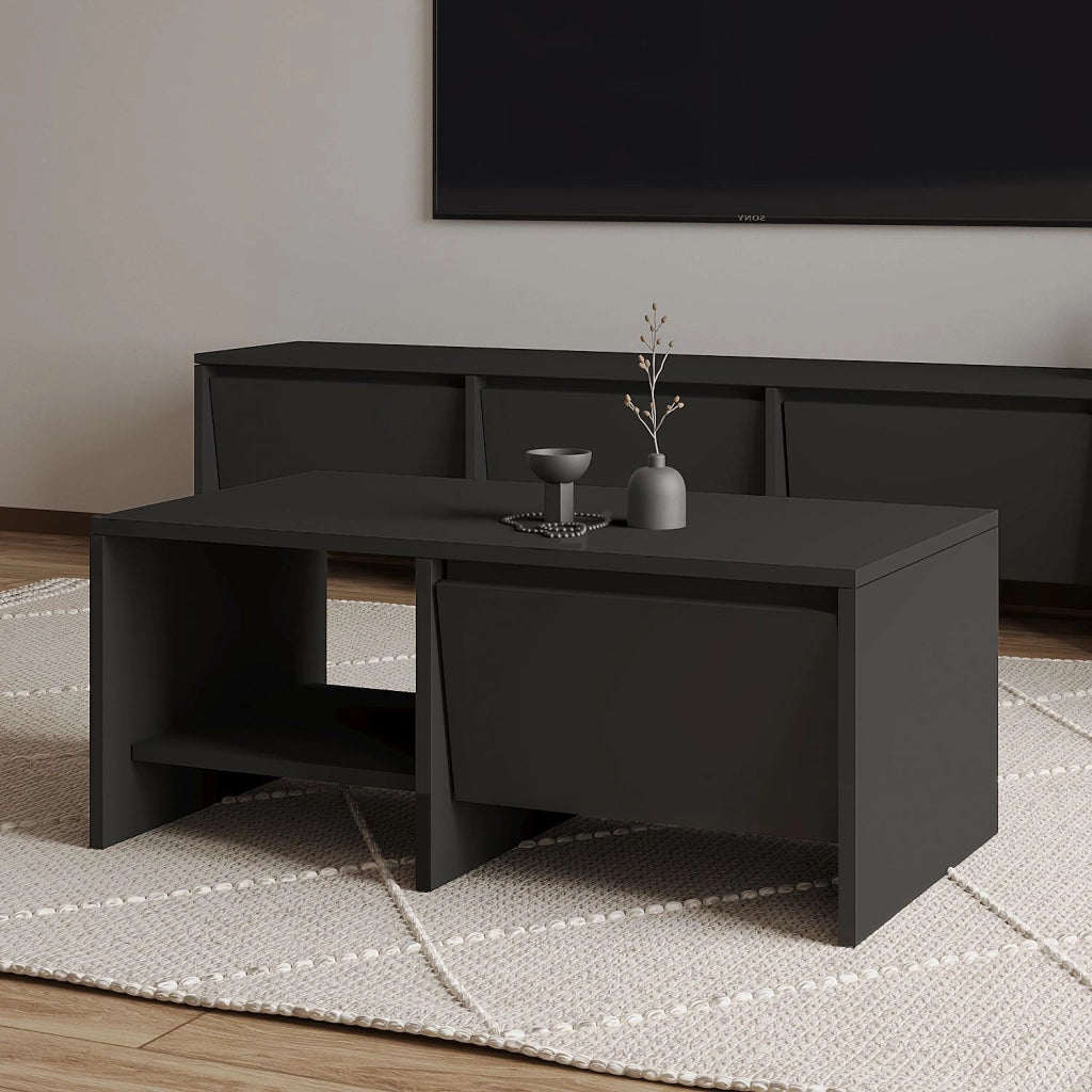 Tavolino in legno "Laris" - 90 x 45 x 35 cm - Grigio antracite
