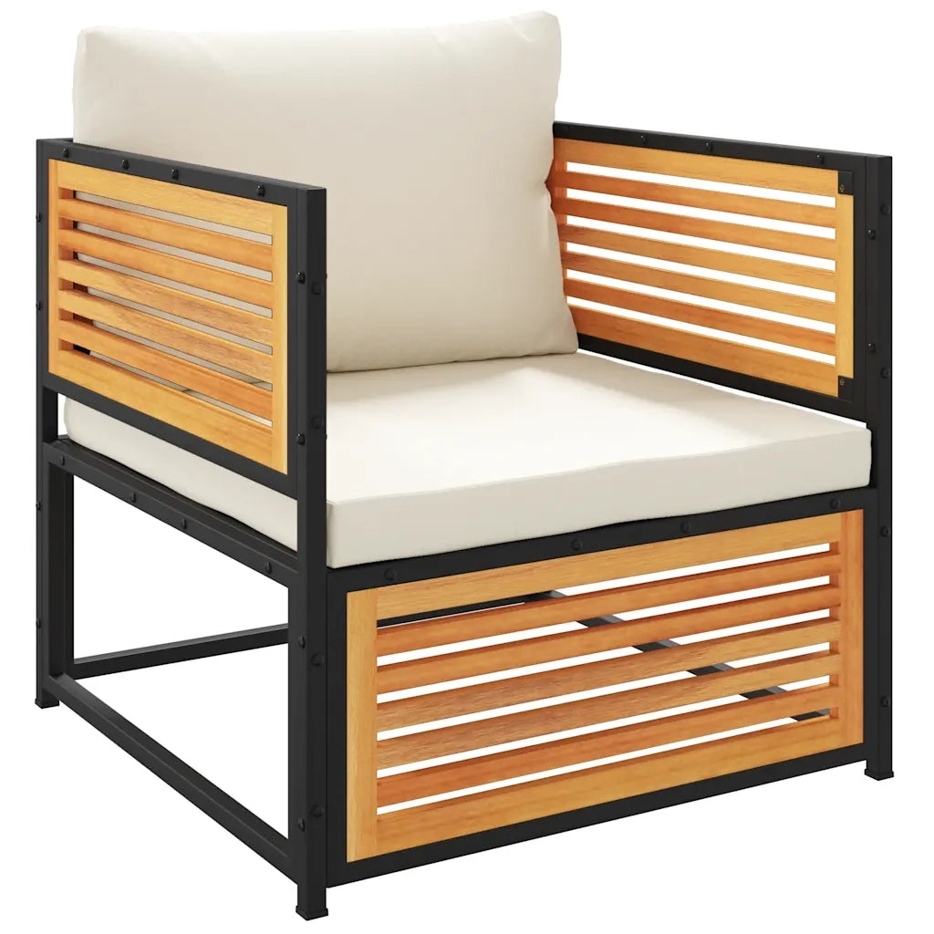 Sedia da Giardino con Cuscini in Legno Massello di Acacia CFW1599900