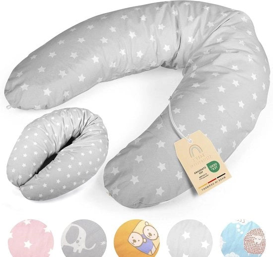 Cuscino per gravidanza da 190 cm con copertura - testato cuscino per gravidanza per neonati e adulti - cuscino per alimentazione confortevole cuscino laterale e cuscino per supporto per adulti XXL.