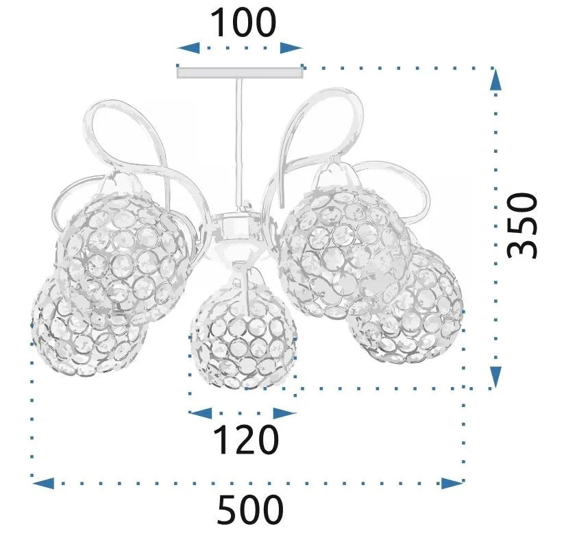 Lampadario In Cristallo Con Foglie In Metallo APP636-5C