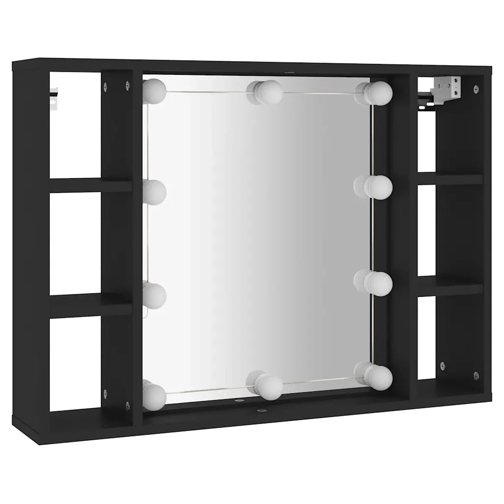 Mobile a Specchio con LED Nero 76x15x55 cm CFW8917873