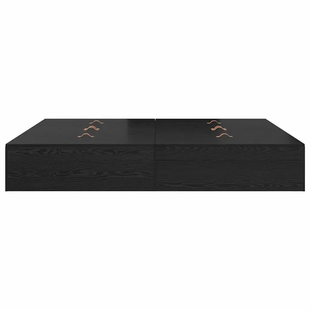 Struttura letto con contenitore Rovere Nero 200 x 200 cm 3335358