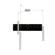 ROUND TUBE SOSPENSIONE 3 LUCI GRIGIO CAVO CM.250 CON BASE 1174-S3-GR