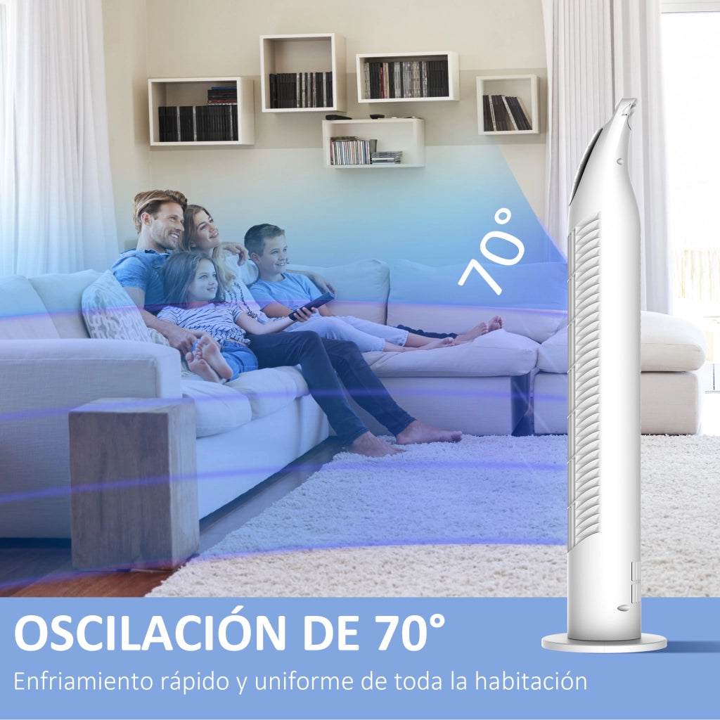 Ventilatore a Torre 40W con Telecomando ¨C Zephmum ¨C 18x78.5 cm Bianco