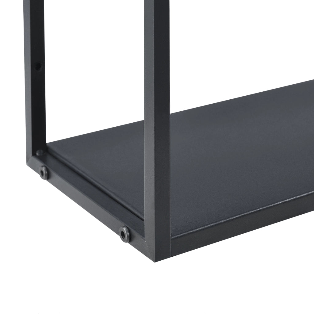 Scaffale da Parete Jelsa in Ferro Libreria Sospesa con 9 Scomparti 130x18x110 cm Nero [en.casa]
