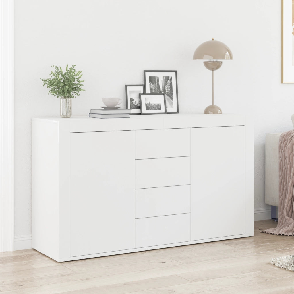 Credenza Bianca Bianca Legno 120 x 36 x 69 cm Stoccaggio
