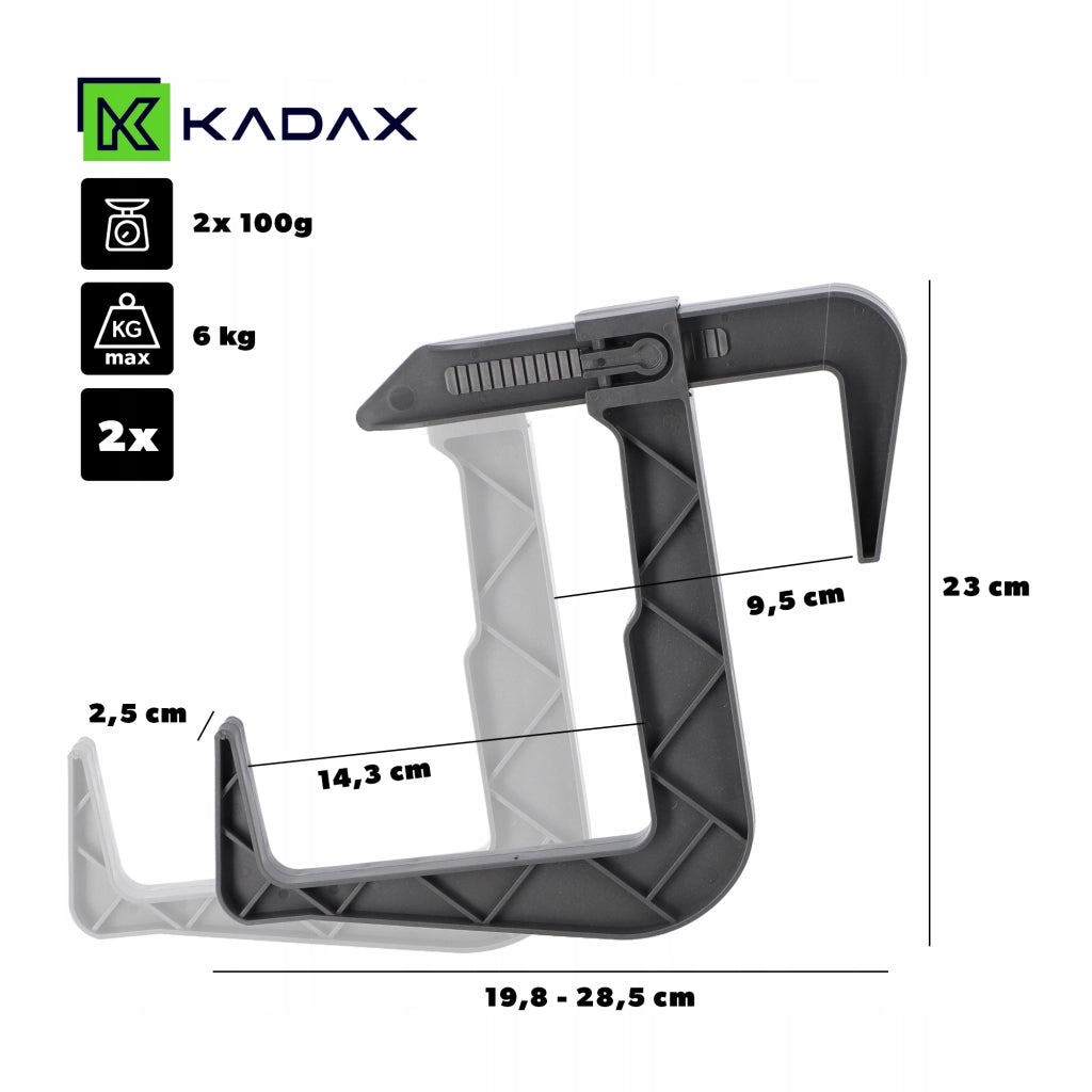 Set di 2 ganci appendiabiti KADAX per vasi da fiori, fioriere da balcone e ringhiere.