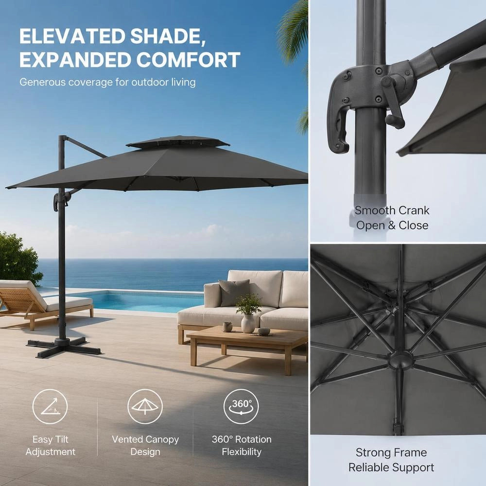 Parasol With Ventilation 300x300 Cm Anthracite