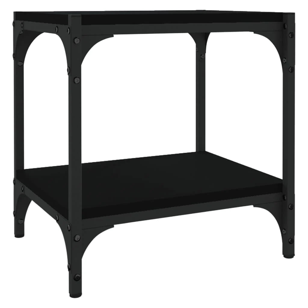 Mobile TV multimediale scaffale TV credenza mobile TV sala da pranzo soggiorno camera da letto 40 x 33 x 41 cm legno ingegnerizzato e acciaio nero 02_0026127