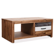 Tavolino da CaffÃ¨ in Legno Massello d'Acacia 90x50x37,5 cm cod mxl 15496