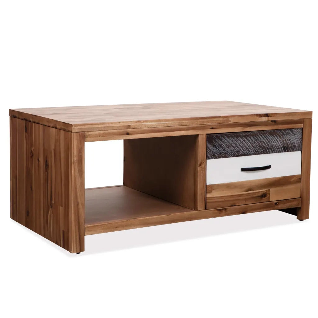 Tavolino da CaffÃ¨ in Legno Massello d'Acacia 90x50x37,5 cm cod mxl 15496